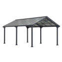 Carport 1 voiture Eiger 367x610cm en acier thermolaqué anthracite - Sunjoy