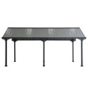 Carport 1 voiture Eiger 367x610cm en acier thermolaqué anthracite - Sunjoy