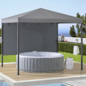 Pavillon de jardin Kabru 220x280cm en acier anthracite et brise-vue - Sunjoy