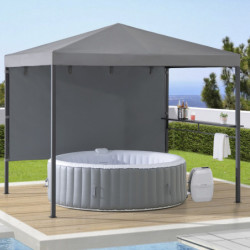 Pavillon de jardin Kabru 220x280cm en acier anthracite et brise-vue - Sunjoy