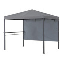 Pavillon de jardin Kabru 220x280cm en acier anthracite et brise-vue - Sunjoy