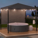 Pavillon de jardin Kabru 220x280cm en acier anthracite et brise-vue - Sunjoy