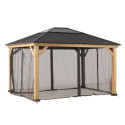 Set de moustiquaires en polyester kaki pour tonnelle 393x452cm - Sunjoy