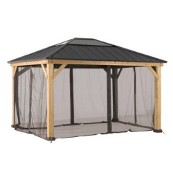 Set de moustiquaires en polyester kaki pour tonnelle 393x452cm - Sunjoy