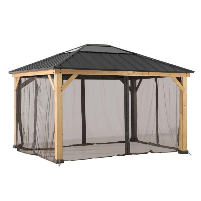 Set de moustiquaires en polyester kaki pour tonnelle 393x452cm - Sunjoy