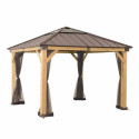 Set de moustiquaires en polyester kaki pour tonnelle 273x273cm - Sunjoy