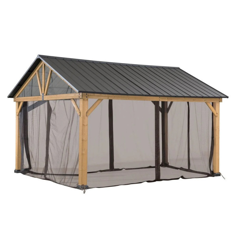 Set de moustiquaires en polyester kaki pour tonnelle 335x399cm - Sunjoy