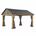 Set de moustiquaires en polyester kaki pour tonnelle 335x399cm - Sunjoy