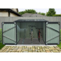 Abri pour 3 vélos en métal anthracite 3,32m² + kit d'ancrage X-METAL