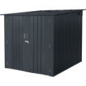 Abri pour 3 vélos en métal anthracite 3,32m² + kit d'ancrage X-METAL