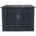 Abri pour 3 vélos en métal anthracite 3,32m² + kit d'ancrage X-METAL