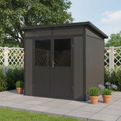 Abri de jardin en bois composite 19,2mm anthracite 4,51m² WINSTON skylight - Woodlife Garden