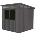 Abri de jardin en bois composite 28mm anthracite 5,28m² WINSTON skylight - Woodlife Garden