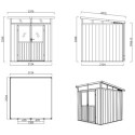 Abri de jardin en bois composite 28mm anthracite 5,28m² WINSTON skylight - Woodlife Garden