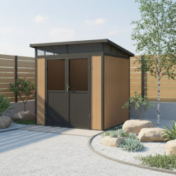 Abri de jardin en bois composite 19,2mm aspect bois 4,51m² WINSTON skylight - Woodlife Garden