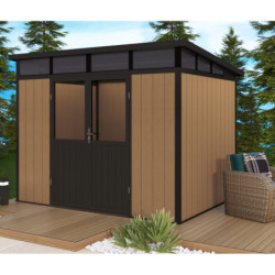 Abri de jardin en bois composite 19,2mm aspect bois 5,95m² WINSTON skylight - Woodlife Garden