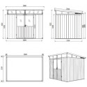Abri de jardin en bois composite 19,2mm aspect bois 5,95m² WINSTON skylight - Woodlife Garden