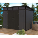 Abri de jardin en bois composite 19,2mm anthracite 5,95m² GORDON skylight - Woodlife Garden