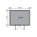 Abri de jardin en bois composite 19,2mm aspect bois 5,95m² GORDON skylight - Woodlife Garden
