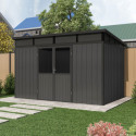 Abri de jardin en bois composite 28mm anthracite 7,71m² WINSTON skylight - Woodlife Garden