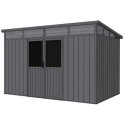 Abri de jardin en bois composite 28mm anthracite 7,71m² WINSTON skylight - Woodlife Garden