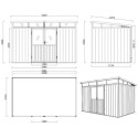Abri de jardin en bois composite 28mm anthracite 7,71m² WINSTON skylight - Woodlife Garden