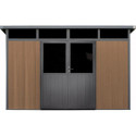 Abri de jardin en bois composite 19,2mm aspect bois 7,71m² WINSTON skylight - Woodlife Garden