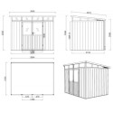 Abri de jardin en bois composite 19,2mm aspect bois 7,71m² WINSTON skylight - Woodlife Garden