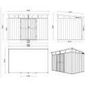 Abri de jardin en bois composite 19,2mm aspect bois 7,71m² WINSTON skylight - Woodlife Garden