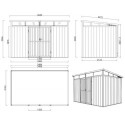Abri de jardin en bois composite 19,2mm aspect bois 7,71m² GORDON skylight - Woodlife Garden