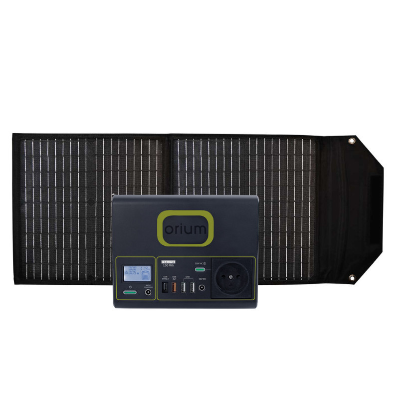 Pack station d'énergie portative Izywatt 150 + panneau solaire pliant 40W - ORIUM