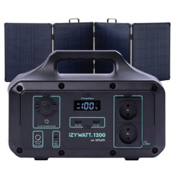 Pack station d'énergie portative Izywatt 1200 + panneau solaire pliant cadré 200W Izywatt - ORIUM