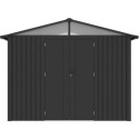 Abri de jardin en acier galvanisé Kosto double pente gris foncé 7,05m² + kit d'ancrage - X-Métal