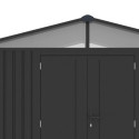 Abri de jardin en acier galvanisé Kosto double pente gris foncé 7,56m² + kit d'ancrage - X-Métal