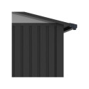Abri de jardin en acier galvanisé Kosto double pente gris foncé 7,56m² + kit d'ancrage - X-Métal