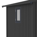 Abri de jardin en acier galvanisé Kosto double pente gris foncé 7,56m² + kit d'ancrage - X-Métal