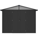 Abri de jardin en acier galvanisé Kosto double pente gris foncé 7,56m² + kit d'ancrage - X-Métal