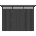 Abri de jardin en acier galvanisé Kosto monopente gris foncé 5,71m² + kit d'ancrage - X-Métal