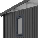 Abri de jardin en acier galvanisé Kosto monopente gris foncé 5,71m² + kit d'ancrage - X-Métal