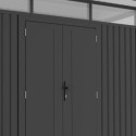 Abri de jardin en acier galvanisé Kosto monopente gris foncé 5,71m² + kit d'ancrage - X-Métal