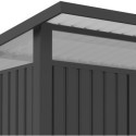 Abri de jardin en acier galvanisé Kosto monopente gris foncé 5,71m² + kit d'ancrage - X-Métal