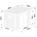 Abri de jardin en acier galvanisé Kosto monopente gris foncé 5,71m² + kit d'ancrage - X-Métal