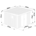 Abri de jardin en acier galvanisé Kosto monopente gris foncé 7,56m² + kit d'ancrage - X-Métal