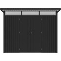 Abri de jardin en acier galvanisé Kosto monopente gris foncé 7,56m² + kit d'ancrage - X-Métal