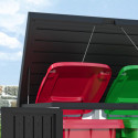 Abri 2 poubelles en acier galvanisé Kosto monopente gris foncé + kit d'ancrage - X-Métal