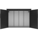 Abri 2 poubelles en acier galvanisé Kosto monopente gris foncé + kit d'ancrage - X-Métal