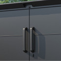 Abri 3 poubelles en acier galvanisé Kosto monopente gris foncé + kit d'ancrage - X-Métal