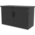 Abri 3 poubelles en acier galvanisé Kosto monopente gris foncé + kit d'ancrage - X-Métal