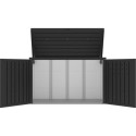 Abri 3 poubelles en acier galvanisé Kosto monopente gris foncé + kit d'ancrage - X-Métal