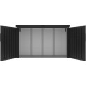 Abri 3 poubelles en acier galvanisé Kosto monopente gris foncé + kit d'ancrage - X-Métal